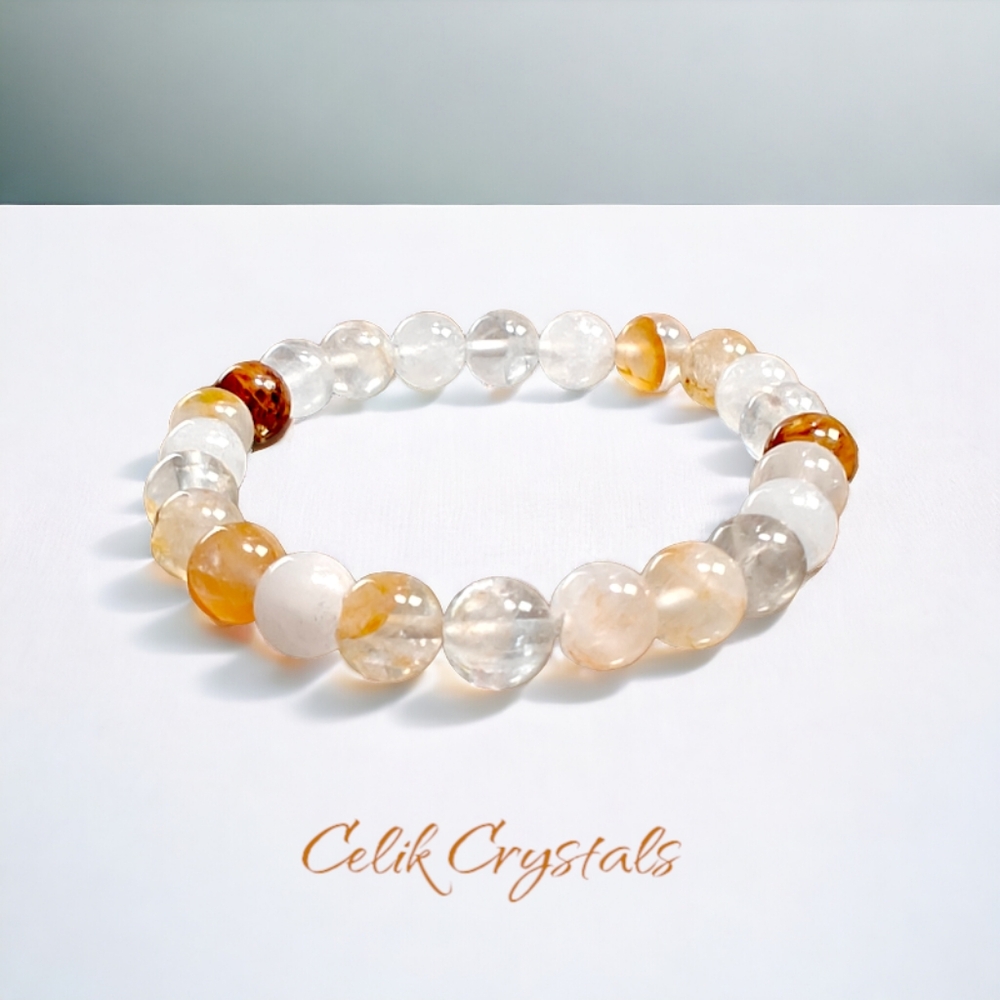 Golden Healer Quartz Bracelet Natural Stones 8mm Unisex